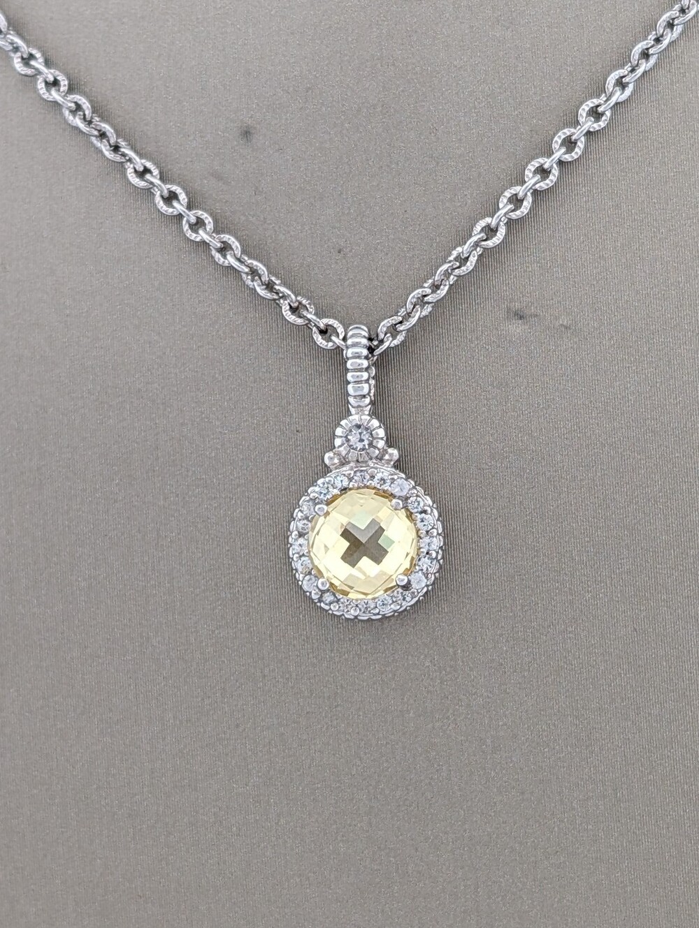 NWT Sterling & 18k Judith Ripka Canary Crystal & White Sapphire Set - Picture 3 of 8